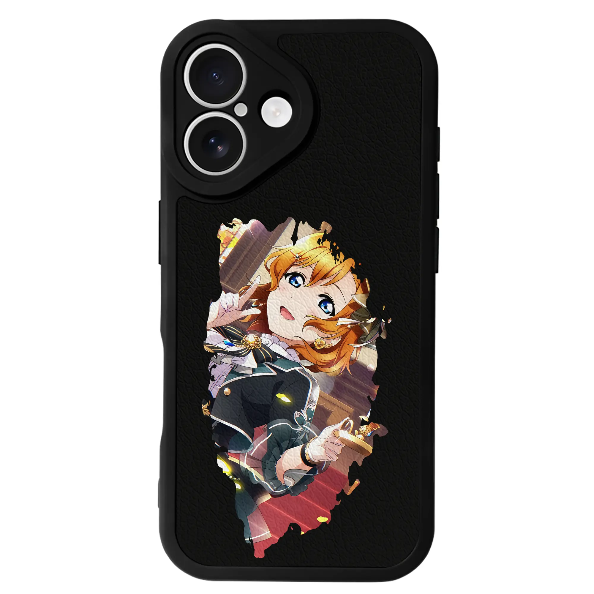 Love Live! グッズ,高坂穂乃果 - IPhone 16シリーズ対応 ・ シリコンスマホケース ・ レザー調 ・ 高精度フィット ・ 耐衝撃 ・ ワイヤレス充電対応 ・ 精密カット